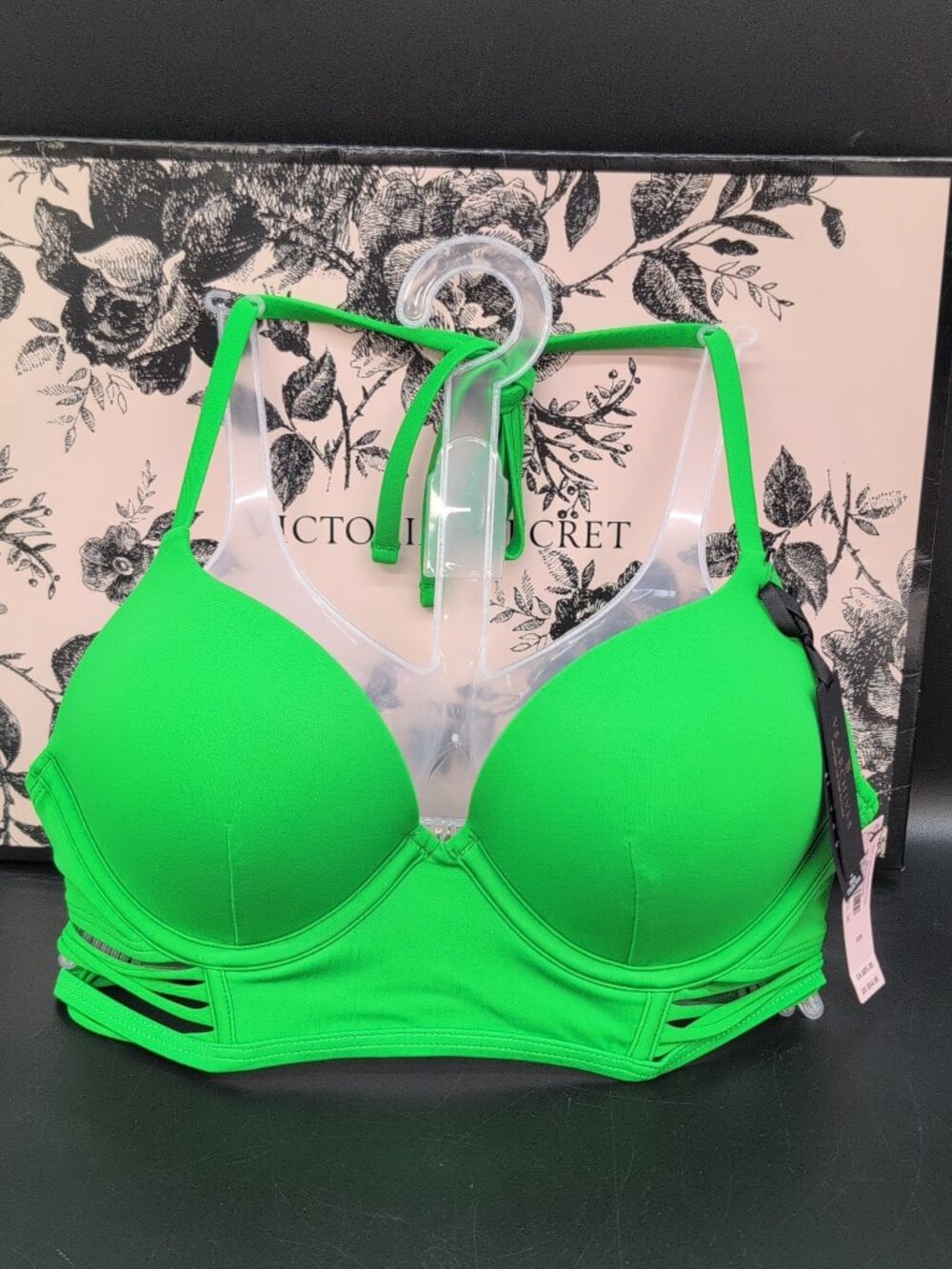 Victoria's Secret Swim Bombshell Push Up Bikini Top Size 32B Green